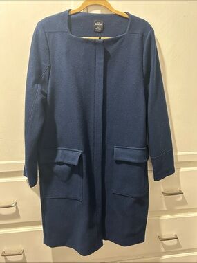Kate Spade Saturday Wool Coat. Navy Blue Sz L. Gorgeous! Front zip 💙